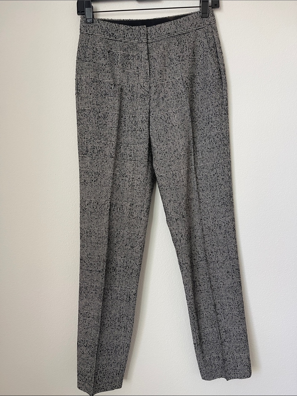Massimo Dutti Black and Gray Glen Plaid Dress Pants